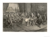 Gustaf Adolf with His Minister Axel Oxenstiern Negotiates with Imperial General Wallenstein