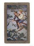 Peter Pan and Wendy Sit in a Treetop in Never-Never Land