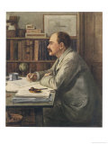 Rudyard Kipling English Writer Working at His Desk