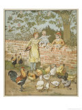 Children Feeding Cocks and Hens