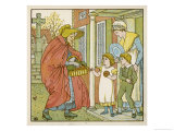 An Old Woman Comes to the Front Door
