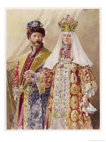 Nikolay Aleksandrovich Czar Nicolas II with Alexandra in Ancient Muscovite Dress