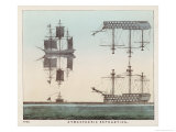 Diagram Explaining Atmospheric Refraction Using Pictures of Ships at Sea to Illustrate the Concept