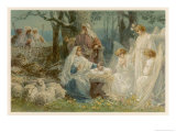 Shepherds and Angels Come to Worship the Baby Jesus