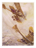 British Avro 504 Biplane Pursues a German Monoplane in a Deadly Aerial Duel