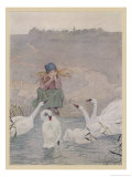 Esmilda Sitting Unhappily at the Water's Edge is Consoled by Sympathising Swans