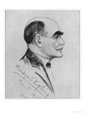 Rudyard Kipling English Writer Sketched During a Visit to Naples in March 1928