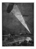 Zeppelins Over the English Coast are Spotted by a Lone Searchlight