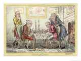 Game of Chess  Two Wigged Gentlemen Play Two Friends Watch Them with Mixed Emotions