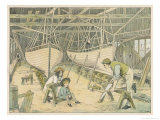 The Boatbuilder in His Yard with Two Nearly Completed Boats