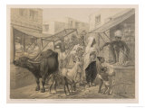 Busy Scene at an Indian Bazaar