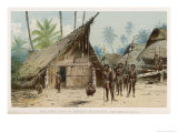 Papua New Guinea: Village Scene in the North-East of the Island
