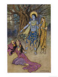 Rama the Seventh Avatar of Vishnu is Tempted by Shurpanakha a Rakshasa