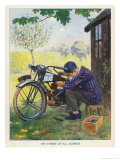 "The Finest of All Hobbies"  a Boy Tinkers with His Motor Bike