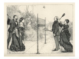 Two Couples Enjoy a Game of Badminton in India