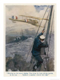 Royal Flying Corps Seaplane Co-Operates with Ships of the Royal Navy