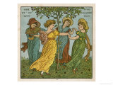 Four Decorative Girls Go Round the Mulberry Bush