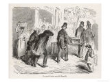 Child's Funeral Passes Along the Rue De La Roquette Paris