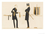 Gentleman Chooses a Tie to Purchase
