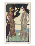 Two Dress Designs by Molyneux Both with Gored Flaring Skirts Belts and Matching Sac Jackets