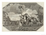 Caesar's First Invasion Attempt  He Rows Ashore with His Troops Ready to Face British Soldiers