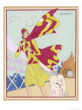 Borzoi and Its Owner Brave the Braxing Breezes of Biarritz