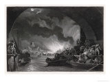 Terrified Citizens Shelter Beneath London Bridge as the Fire Rages Through the City