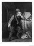 Oliver Cromwell English Soldier and Statesman Sits at a Desk Looking Very Disgruntled