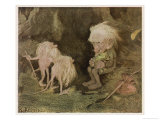 Troll with His Pet Frog Meets Two Long-Tailed Creatures