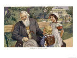 Johannes Brahms German Musician with Child Friends