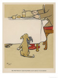 Dog Waits Expectantly by the Table as His Master Eats