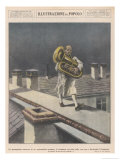 At Hettstadt Germany Joseph Furst a Member of the Municipal Band Marches Playing His Horn