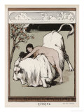 Europa Picking Flowers in a Meadow is Abducted by Zeus in the Form of a Bull and Taken to Crete