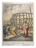 Having Received a Flood Warning from God Noah Sets About the Construction of an Ark