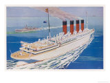 Passenger Liner of the Cunard White Star Line She Held the Blue Riband for 21 Years