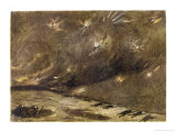 An Artillery Barrage Over the Front