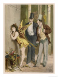 Dancer Looks at the Audience While Two Men Have Eyes Only for Her