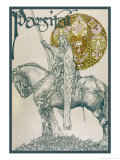 Parsifal's Story: Parsifal on His Steed with His Spear Held Aloft