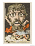 Jean Mounet-Sully French Actor in a Frighteningly Dramatic Role: a Satirical Depiction