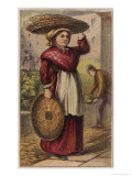 London Characters: a Basket Woman Takes the Baskets She Has Made from Door to Door