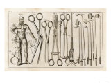 Selection of Medical Appliances Including Forceps and a Hook to Extract Bullets