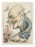 The French Senate Personified as an Old Man Putting Sticks in a Wheel to Prevent Progress