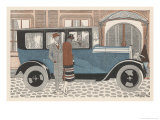 The Owners of a Peugeot Give Instructions to Their Chauffeur