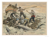 Convicted Robber Eddie Guerin Escaping from Devil's Island with Fellow-Cons Meets Sharks off Guyana