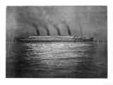 The Ss Titanic Seen at Night Whilst Visiting Cherbourg on the Evening of 10th April 1912
