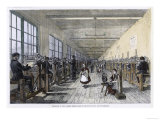 Men and Women at Work in the Patent Renewable Stocking Factory at Tewkesbury England