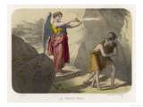 An Angel Brandishes Her Sword While She Watches Adam and Eve Slink out of Paradise