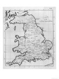 Map of England and Wales Showing Kingdoms of Saxon Heptarchy