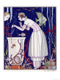 An Elegant Woman and Her Aquarium