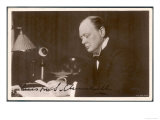 Winston Churchill British Statesman and Author Reading Correspondence at His Desk in 1933